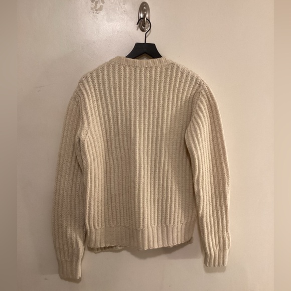 DRIES VAN NOTEN
Metallic Cable-knit Wool Sweater In Ecru - Picture 3 of 13